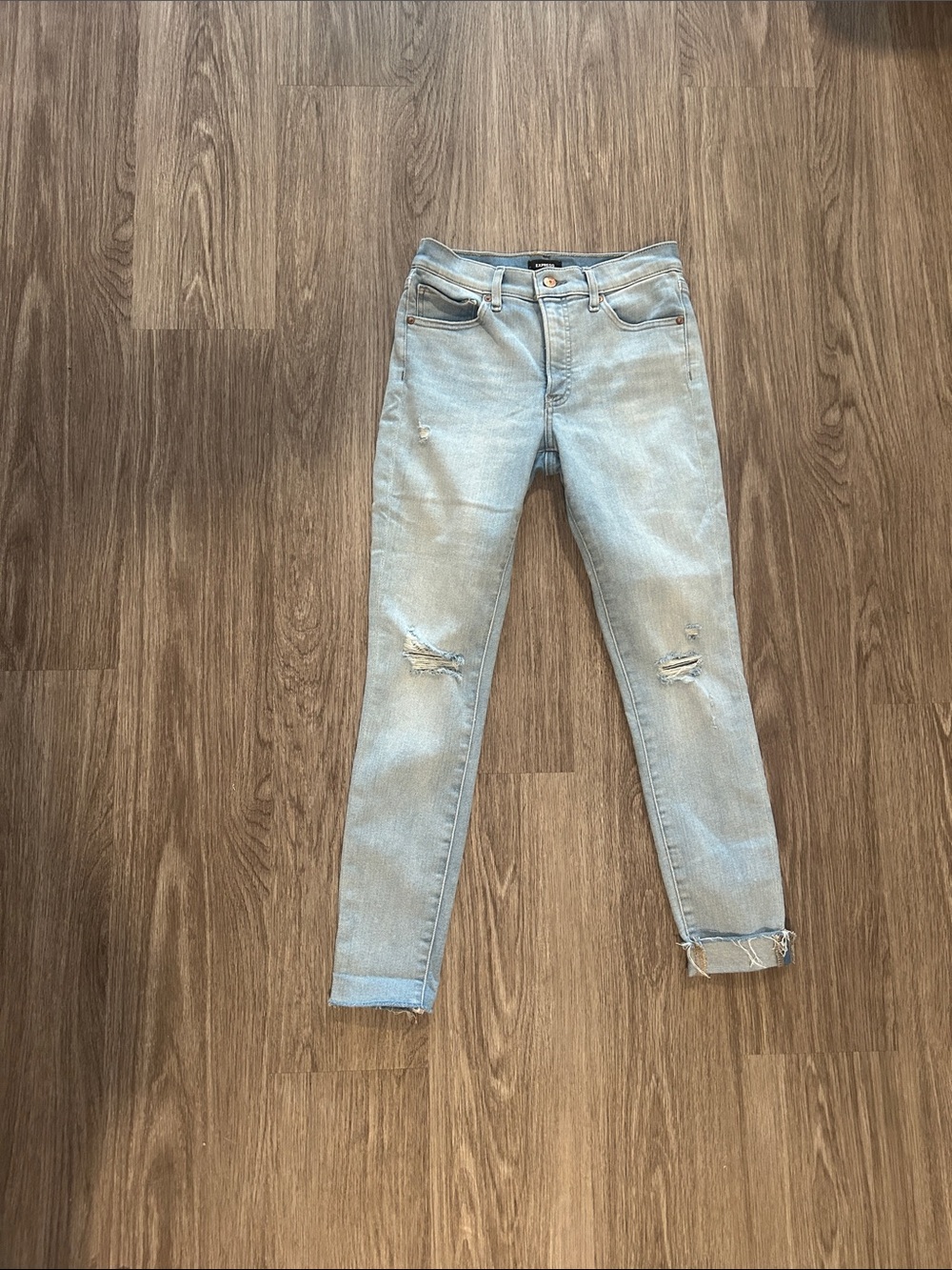 Express Light Blue Distressed Skinny Jeans - Women's sz 4